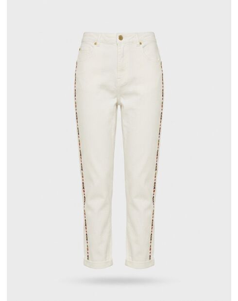 Weiße bestickte Pomme-Jeans