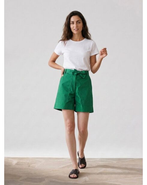 Dschungelgrüne Mano-Popelin-Shorts