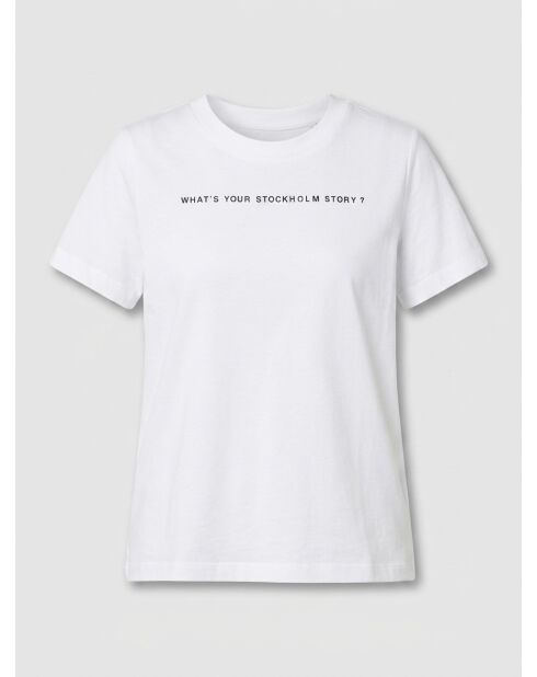 T-Shirt en Coton inscription Stockholm blanc