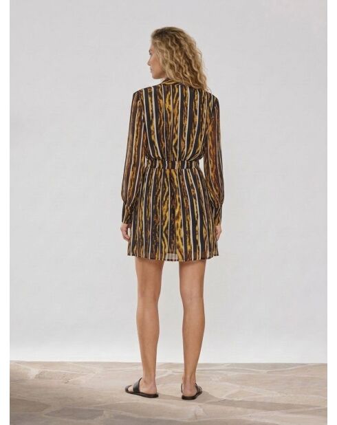 Vestido Kingdom estampado negro/amarillo