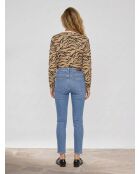 Blaue High Five Slim-Jeans mit hoher Taille