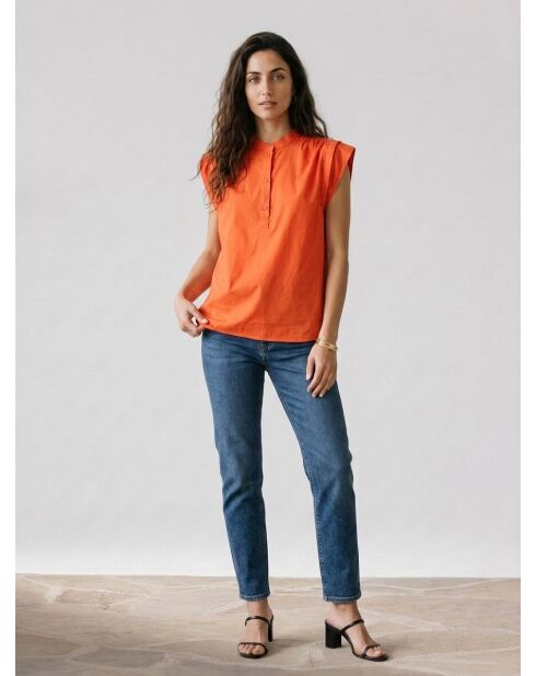MC orange Baumwollbluse