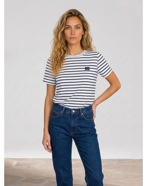 Camiseta Atoby cru/azul