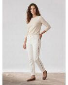 Weiße bestickte Pomme-Jeans