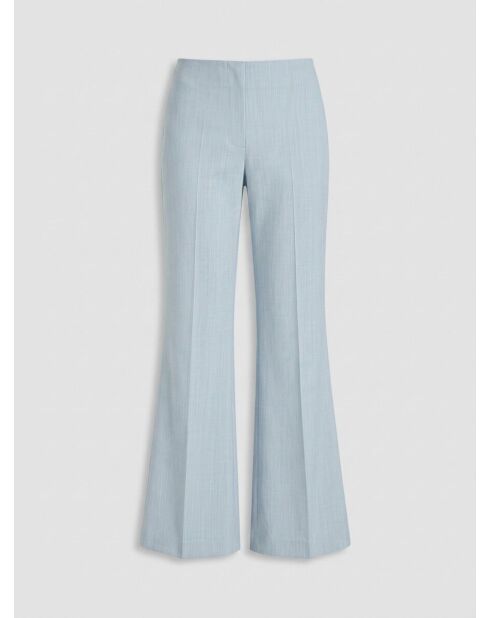 Pantaloni blu in tessuto fiammato