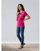 Camiseta estampada rosa/multicolor