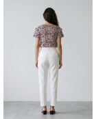 Bedruckte Bluse Lubna mitternachtsblau/rot