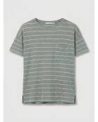 Cinthia blauw T-shirt van 100% linnen