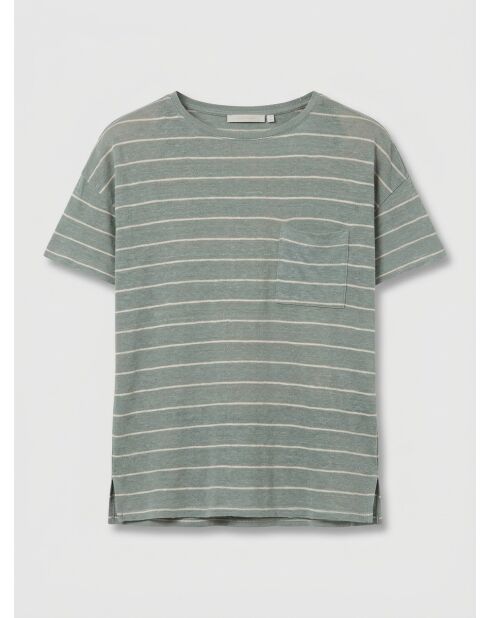 T-Shirt 100% Lin Cinthia bleu