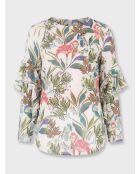 Weiße Bluse mit Pflanzenprint von Goelette