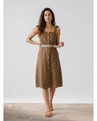 Khaki-Kleid Ritchie aus 100% Leinen