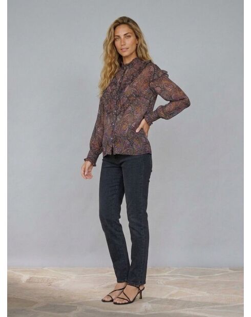 Blusa estampada en cachemir multicolor
