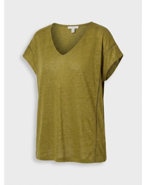 Camiseta caqui Rastrapi 100% lino