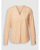 Blouse col V Pop à rayures jaune