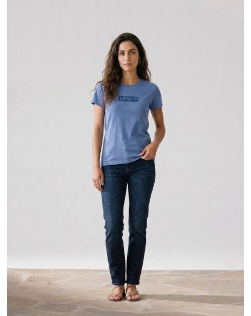 Blauw T-shirt in kleur katoen