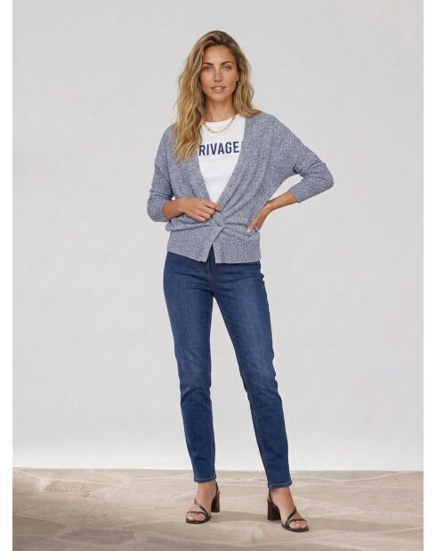 Sylvie Indigo Heather Cardigan aus 100% Bio-Baumwolle