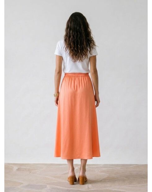 Orangefarbener Polly Satinrock