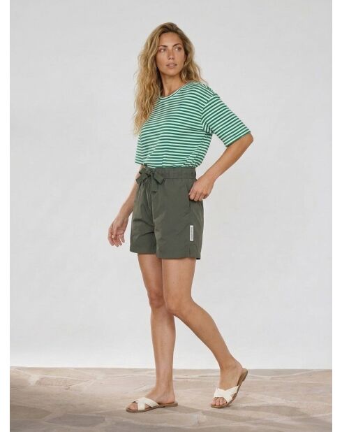 Khakifarbene elastische Shorts Explorer