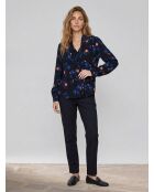 Blouse Lexane fluide à motifs bleu klein