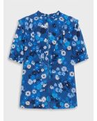 Blaues bedrucktes Top Jiada