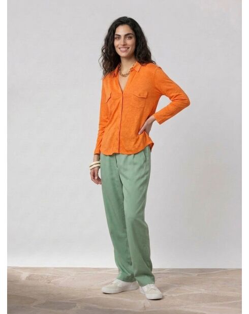 Camisa Quassilda Apricot 100% lino