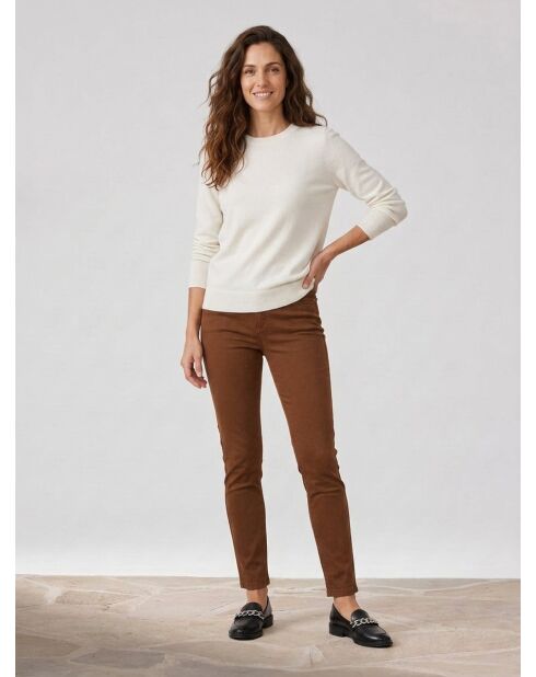 Jeans aderenti Gerly in tela di cotone color nocciola