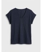 Rastrapi marineblauw T-shirt van 100% linnen