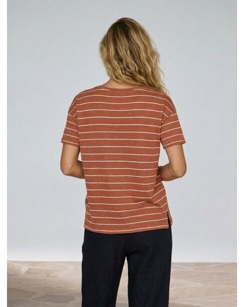 T-Shirt 100% Lin Cinthia marron