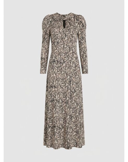 Riagan schwarzes bedrucktes Kleid