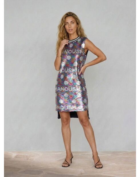 Funkelndes mehrfarbiges Paillettenkleid