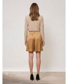 Short 100% Soie plissé doré