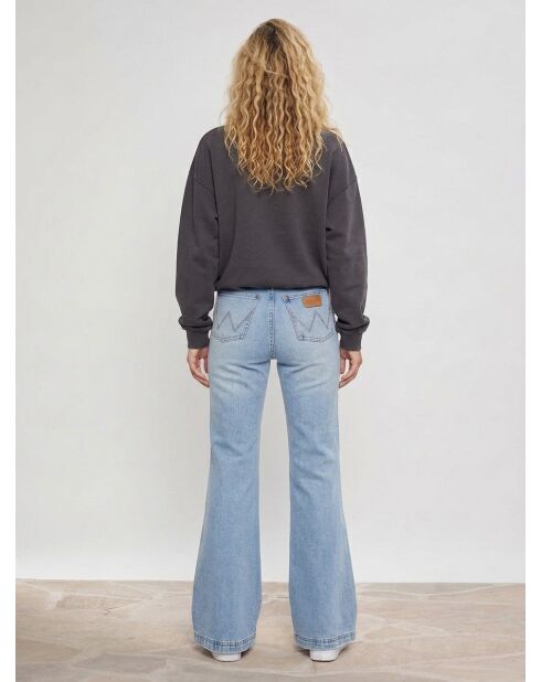 Billabong x Wrangler Hellblaue Patchwork-Jeans mit ausgestelltem Ausschnitt