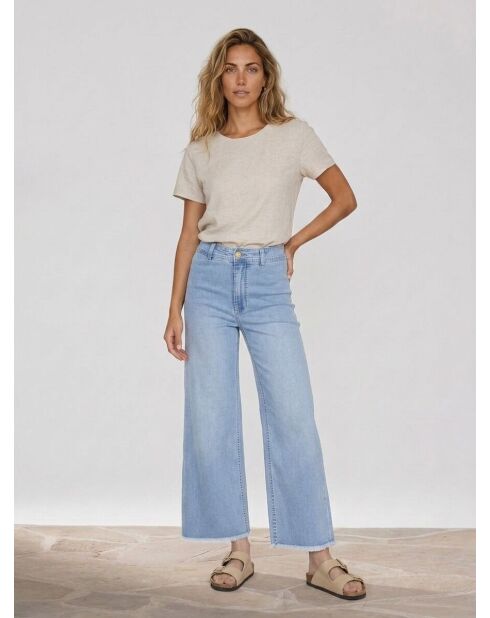 Hellblaue 7/8-Jeans mit hoher Taille