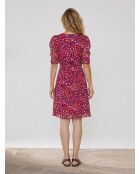 Yana Kleid aus rosa/lila Leopardenvoile