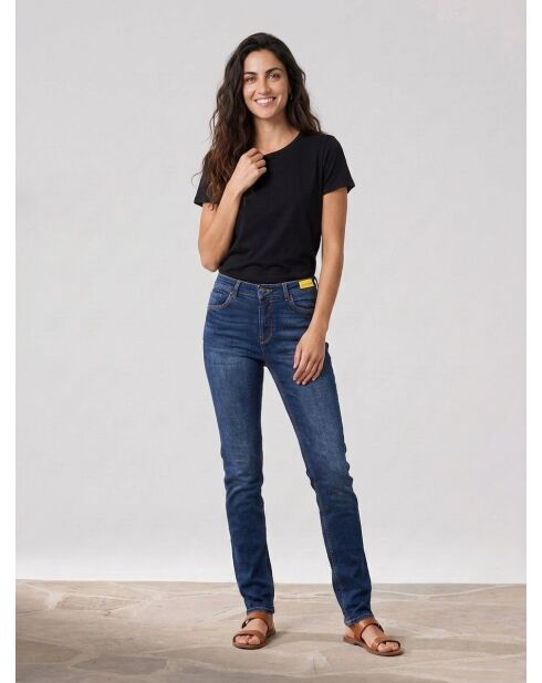 Slim Jeans aus Baumwollcanvas in Rohblau