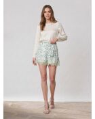 Shorts in seta stampata