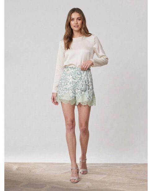 Shorts de seda estampados