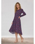 Schnürkleid mit mehrfarbigem Aufdruck