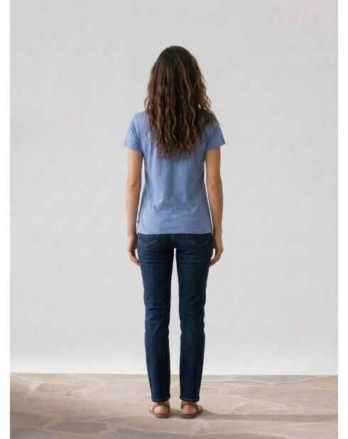 Blauw T-shirt in kleur katoen
