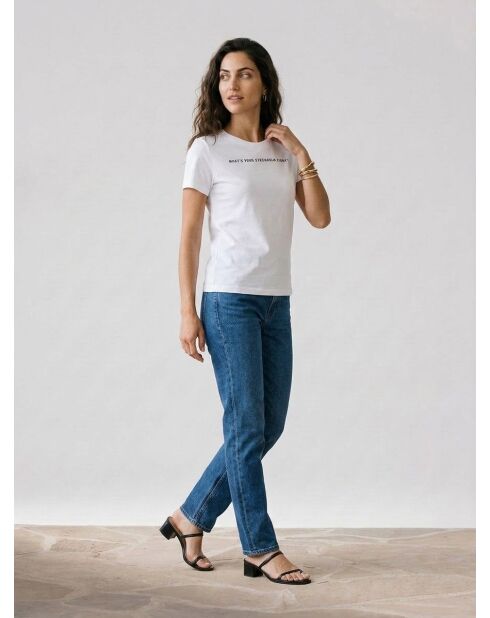 T-Shirt en Coton inscription Stockholm blanc