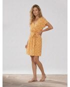 Lancel orangefarbenes Blumenkleid