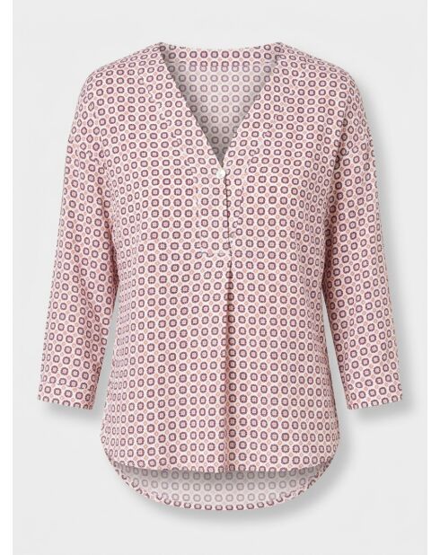 Blusa con stampa geometrica bianca/multicolor