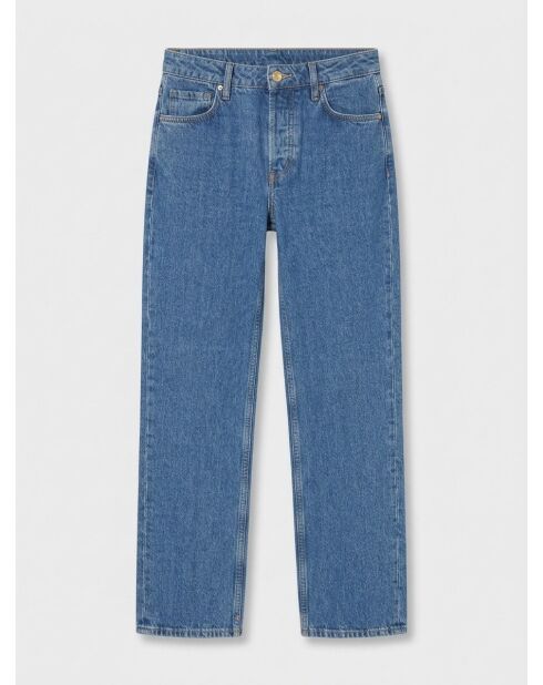 Himmelblaue Jeans in Rohblau mit normaler Passform und hoher Taille