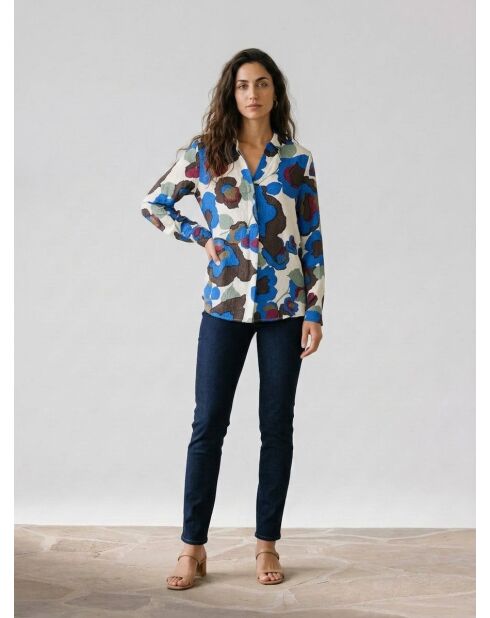 Blusa estampada azul Letta