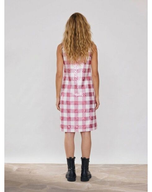Saint-Tropez rosa/weißes Paillettenkleid