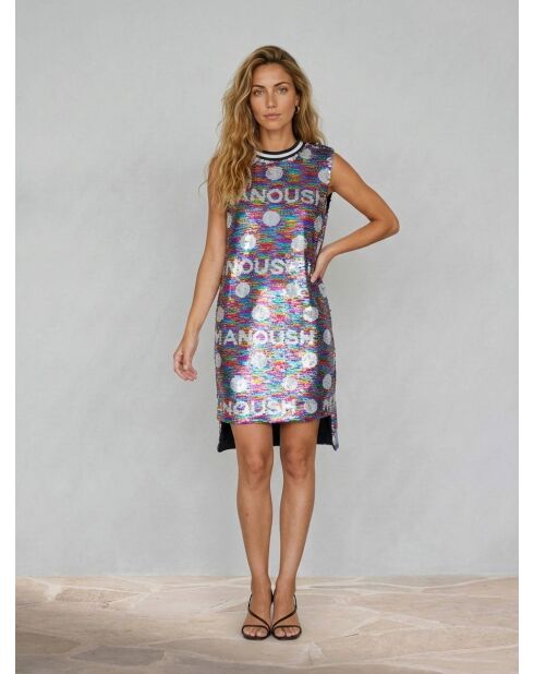 Funkelndes mehrfarbiges Paillettenkleid