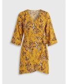 Robe Cristina imprimée ocre