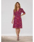 Yana Kleid aus rosa/lila Leopardenvoile