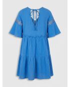 Blaues geprägtes Kleid Manvela