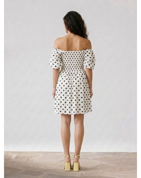 Mini abito Ilaria nero/bianco a pois